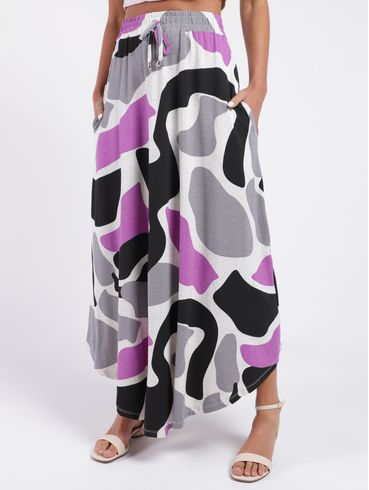 Saia Longa Estampada Feminina LILAS