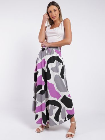 Saia Longa Estampada Feminina LILAS