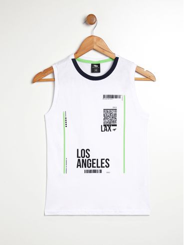 Camiseta Regata Juvenil Para Menino - BRANCO