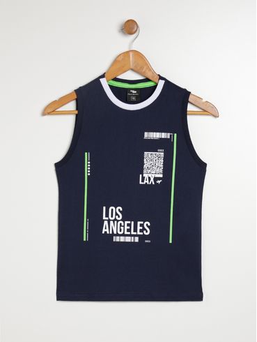 Camiseta Regata Juvenil Para Menino - MARINHO