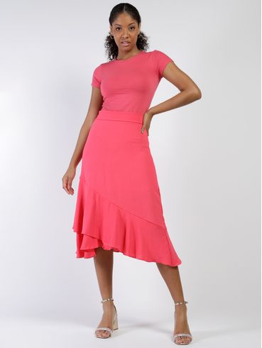 Saia Midi Feminina ROSA