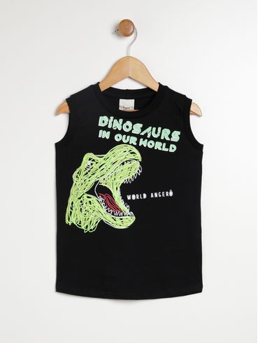 Camiseta Regata Infantil Para Menino - PRETO