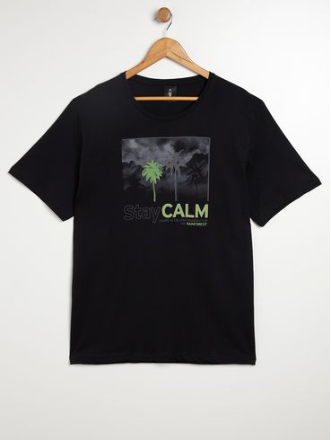Camiseta Manga Curta Plus Size Masculina PRETO
