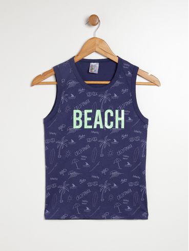 Camiseta Regata Juvenil Para Menino - MARINHO