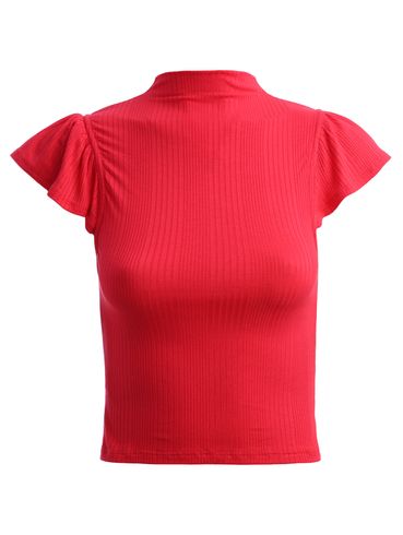 Blusa Manga Curta Canelada Habana Feminina VERMELHO