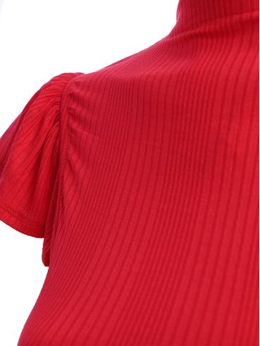 Blusa Manga Curta Canelada Habana Feminina VERMELHO