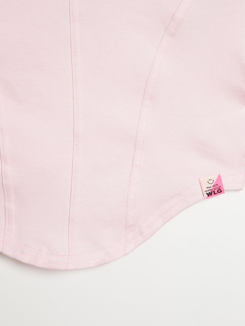 Blusa Manga Curta Juvenil Para Menina - ROSA