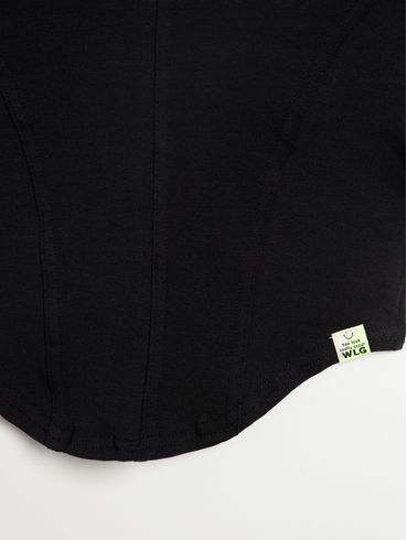 Blusa Manga Curta Juvenil Para Menina - PRETO
