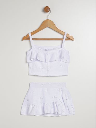 Conjunto Curto Kid+ Infantil Para Menina - BRANCO