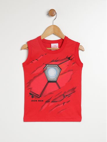 Camiseta Regata Infantil Para Menino - VERMELHO