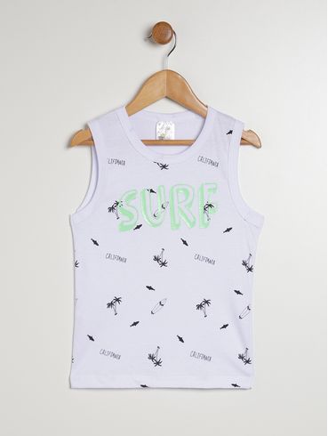 Camiseta Regata Infantil Para Menino - BRANCO