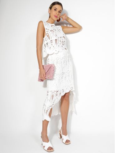 Saia Média Eagle Rock Feminina OFF WHITE