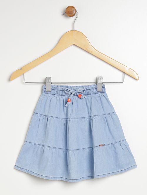 Saia Jeans Infantil Para Menina - AZUL