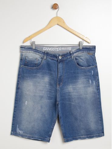 Bermuda Jeans Gangster Plus Size Masculina AZUL