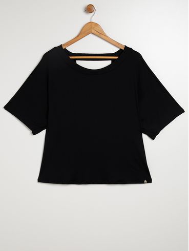 Blusa Manga Curta Autentique Plus Size Feminina PRETO