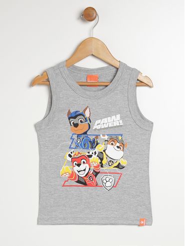 Camiseta Regata Infantil Para Menino - CINZA