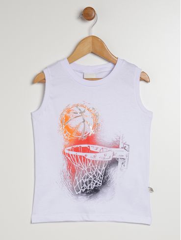 Camiseta Regata Infantil Para Menino - BRANCO