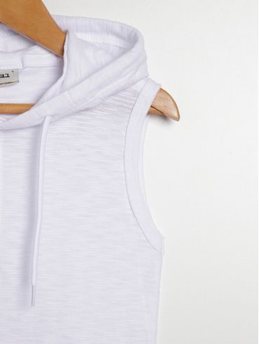Camiseta Regata com Capuz Infntil Para Menino - BRANCO