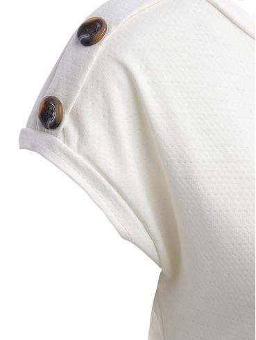 Blusa Manga Curta Feminina OFF WHITE