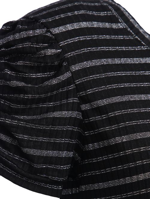 Blusa Manga Curta Feminina PRETO/PRATA