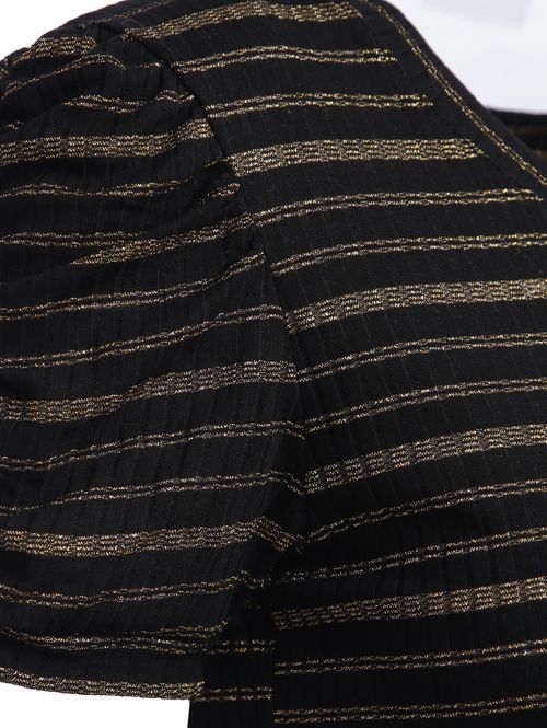 Blusa Manga Curta Feminina PRETO/DOURADO