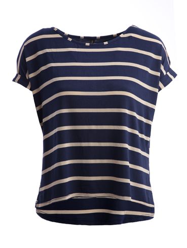 Blusa Manga Curta Listrada Feminina AZUL