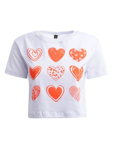 Blusa Cropped Manga Curta Feminina BRANCO