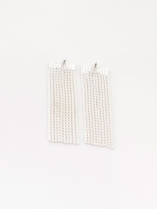 Brinco Franjas Strass PRATA