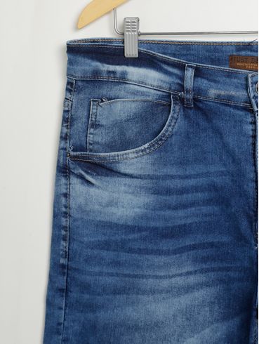 Bermuda Jeans Plus Size Masculina AZUL