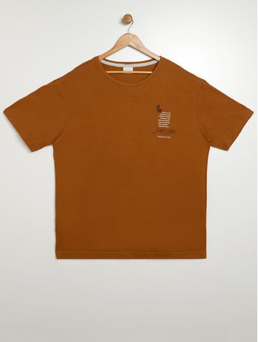 Camiseta Gangster Plus Size Masculina CARAMELO
