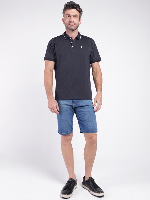 Polo Manga Curta Masculina MARINHO