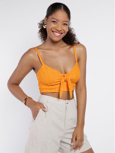 Top Cropped Autentique Feminino LARANJA