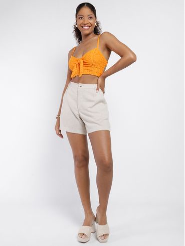 Top Cropped Autentique Feminino LARANJA