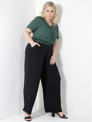 Blusa Manga Curta Plus Size Feminina VERDE