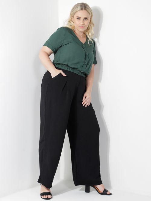 Blusa Manga Curta Plus Size Feminina VERDE