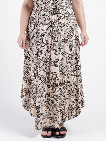 Saia Longa Estampada Autentique Feminina PRETO