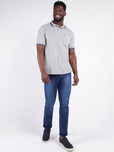 Polo Manga Curta Masculina MESCLA