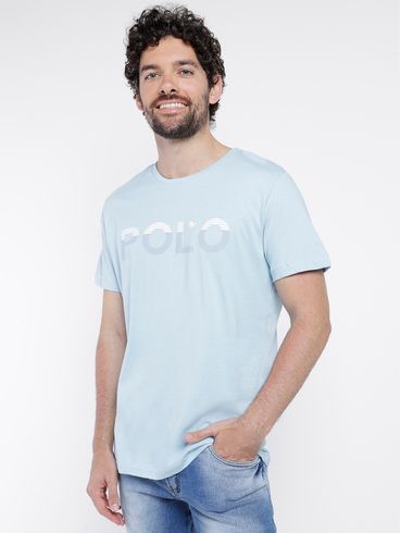 Camiseta Manga Curta Masculina AZUL CLARO/AZUL CLARO