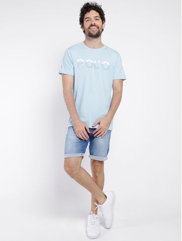 Camiseta Manga Curta Masculina AZUL CLARO/AZUL CLARO