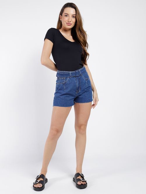 Short Jeans Autentique Feminino AZUL