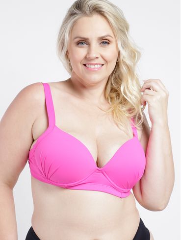 Biquíni Top Com Bojo Plus Size Feminino ROSA