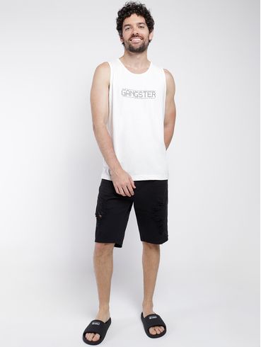 Camiseta Regata Gangster Masculina OFF WHITE