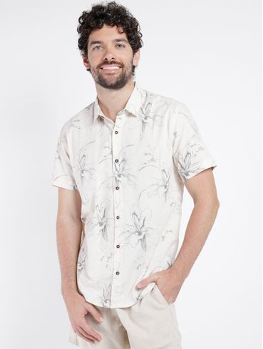Camisa Manga Curta Masculina AREIA