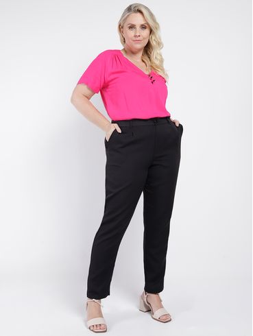 Blusa Manga Curta Plus Size Feminina PINK
