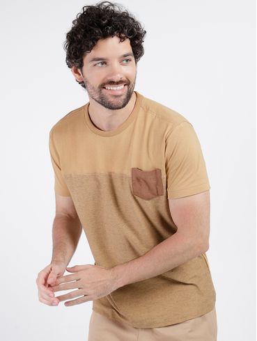 Camiseta Manga Curta Dixie Masculina CARAMELO