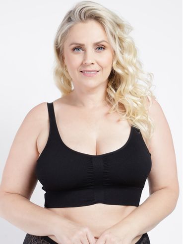 Sutiã Top Sem Costuras Plus Size Feminino Preto