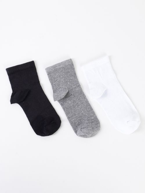 Kit com 03 Meias Trifil Femininas Branco/Preto/Cinza