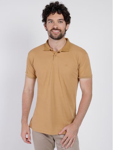 Polo Manga Curta Dixie Masculina CARAMELO