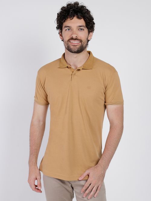 Polo Manga Curta Dixie Masculina CARAMELO