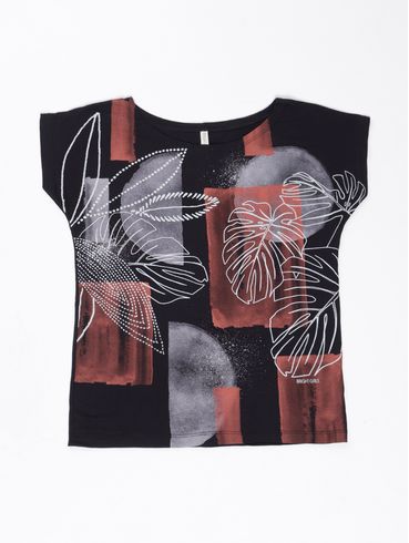 Blusa Manga Curta Feminina PRETO